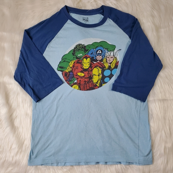 Marvel Avengers 3/4 Sleeve Graphic Tee - Large